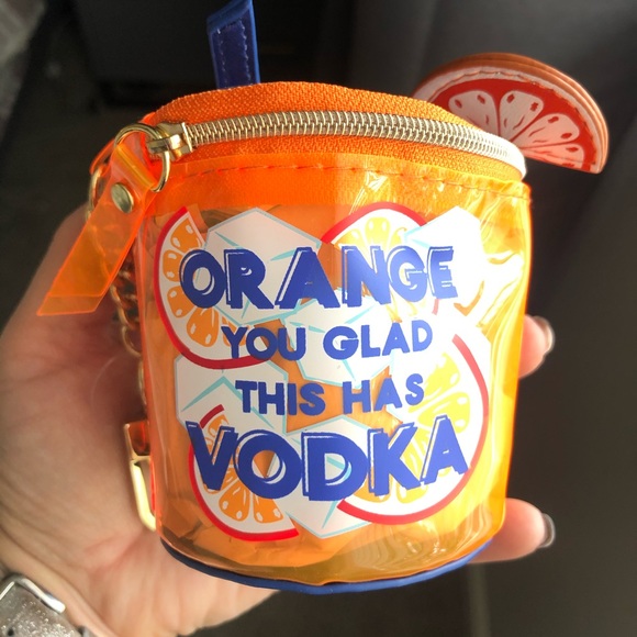 Neiman Marcus Orange You Glad Keychain Coin Purse - Picture 2 of 3